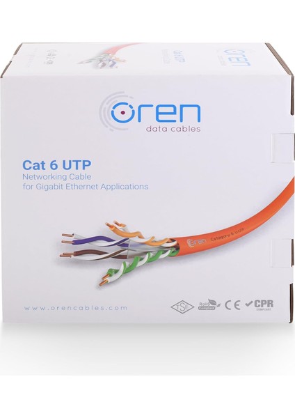 Kablo 305M Cat6 Utp Ethernet Ağ Kablosu Lszh 23 Awg (Turuncu)