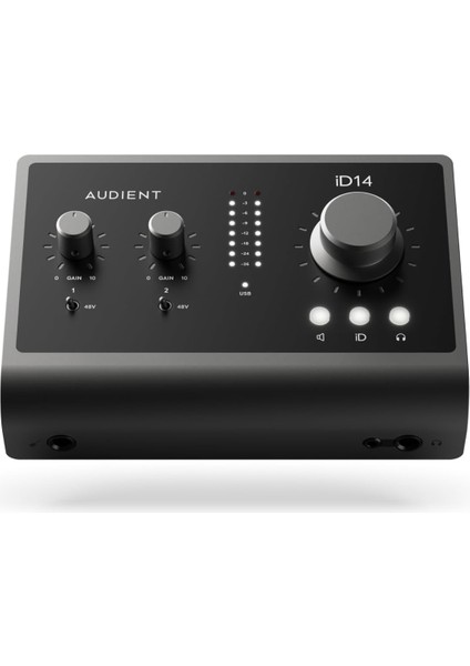 ID14 Mkıı Ses Kartı, A Sınıfı 2 Kanal Preamp (Yüksek USB Ses Arayüzü, Usb-C Bağlantısı, Monitör Karışımı ve Monitör Panning Fonksiyonu, 2 Kulaklık Çıkışı), Siyah