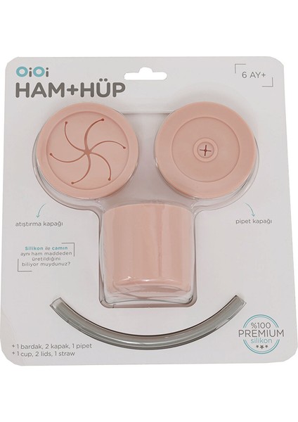 Ham + Hüp Pinky Pink / Powder Grey 1 Adet