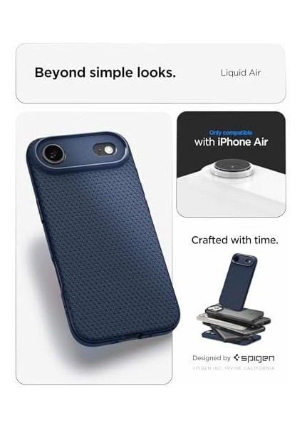 Air ile Uyumlu Ince Kılıf Air Hava Kanalı Teknolojisi Askeri Sınıf Koruma Navy Blue Dokulu Yüzey Kapak - ACS09923 modelleri