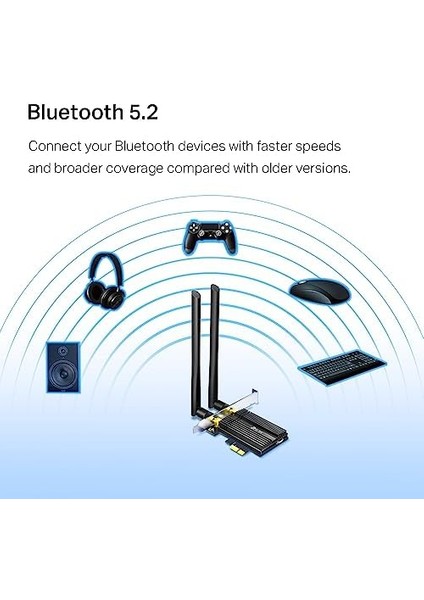 TX50E, AX3000 Mbps Wi-Fi 6 5.0 Pcıe Ağ Kartı, Iki, 1024-QAM,OFDMA ve 160 Mhz Genişliği, Ultra Düşük Gecikme, Intel Wi-Fi 6 Yonga Seti, Windows 10/11&apos;i Destekler fiyatları
