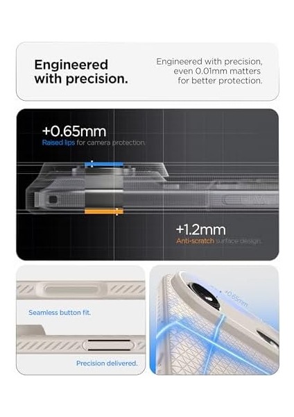 Air ile Uyumlu Ince Kılıf Air Hava Kanalı Teknolojisi Askeri Sınıf Koruma Natural Titanium Dokulu Yüzey Kapak - ACS09925 modelleri
