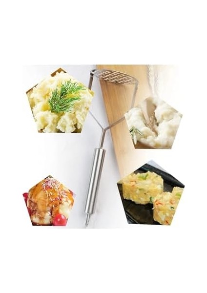 Patates Ezeceği Püre Yapıcı Lüks Paslanmaz Metal Patates Ezici 26 cm fiyatları