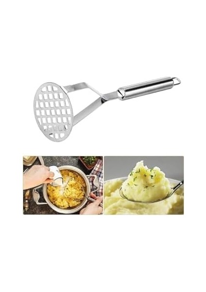 Patates Ezeceği Püre Yapıcı Lüks Paslanmaz Metal Patates Ezici 26 cm modelleri