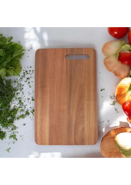Akasya Kesme Tahtası Antibakteriel Yıkanabilir Doğrama Tahtası Dikdörtgen 34X22CM | Antibakteriyel ve Yıkanabilir Akasya Kesme Tahtası - Hijyenik ve Dayanıklı Doğrama Işleriniz Için Ideal