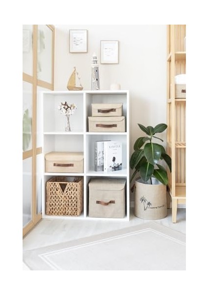 Bee Jüt Dolap Içi Organizer Takı, Makyaj,, Ofis Düzenleyici Kapaklı Saklama Kutusu 25X25X25 cm modelleri