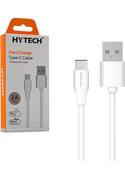 HY-X105 1m 2A Type-C Beyaz Şarj Kablosu