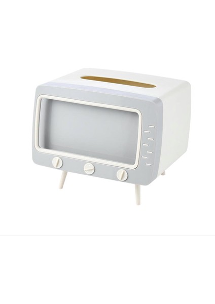 Retro Telefon Tutucu, Masaüstü Peçetelik Cep Telefonu (Gri)