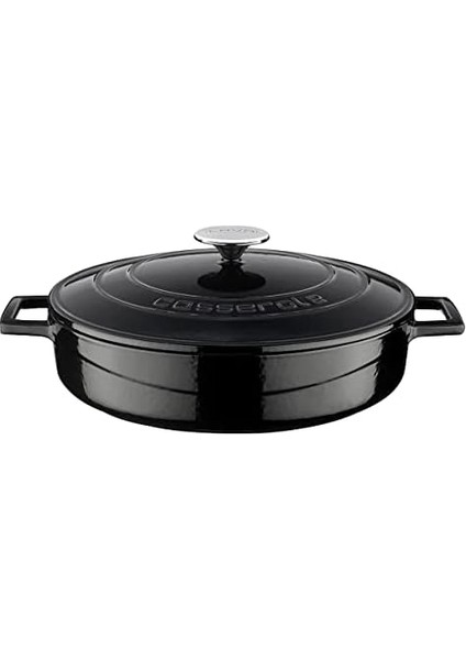 Metal Döküm Çok Amaçlı Yayvan Tencere,, 28 Cm, 3.51 L Hacim, Siyah modelleri