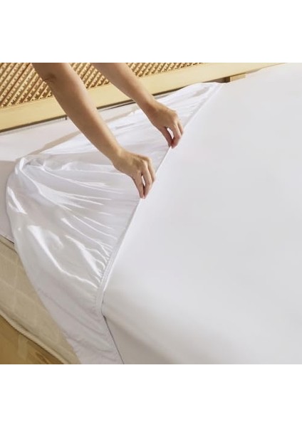 Penye Çift KIŞILIK%100 Pamuk Çarşaf Beyaz fiyatları