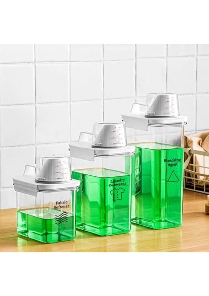 Mika Sızdırmaz Ölçekli Deterjan ve Kuru Bakliyat Saklama Kabı, Çok Amaçlı, Gıda Güvenliği ve Hijyen Için Ideal, Mutfak ve Çamaşır Odası Düzenleyici (1800 Ml) fiyatları