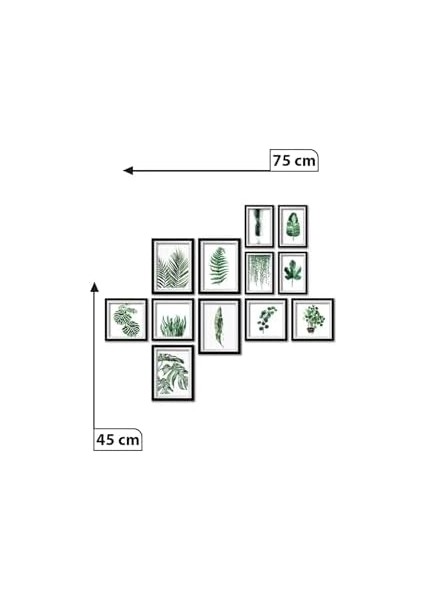 12 Parça Ahşap Mdf Duvar Posteri Tablo Seti Çerçeve Görünümlü DEKOLIADKJ072-S modelleri