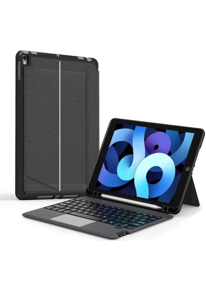 Ipad 10.2 (8. ve 9. Nesil) 2020/2021 Ile Uyumlu Mag Blutooth Işıklı Klavyeli Kılıfı