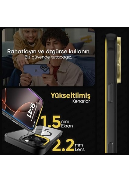 16 Pro Max Için Super-Crystal ile Uyumlu Kılıf Arkası Kristal Berraklığında Cam Görünüm Kenarları Darbe Emici Silikon Hybrid Kılıf (Desert Titanyum, 16 Pro Max) fiyatları