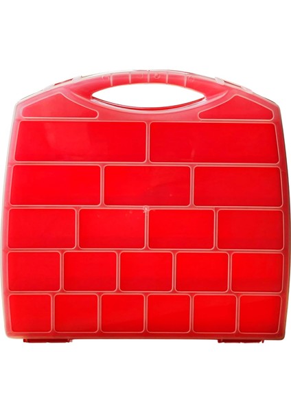 20 Bölmeli Organizer, Küçük Parçalar Saklama Kutusu, Şeffaf Plastik Alet Düzenleyici Saklama Kutusu Vidalar, Cıvatalar, Çiviler, Boncuk Için Avandanlık Kırmızı