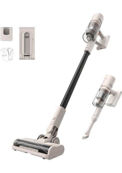 U10 Akülü Elektrikli Süpürge, 100 Aw Güçlü Emiş Gücü, Kablosuz, 40 Dakika Çalışma Süresi, Çeşitli Yüzeyler Için Fırça, LED Işıklı, Ev Temizliği, Hayvan Tüyleri, Halılar Için Ideal