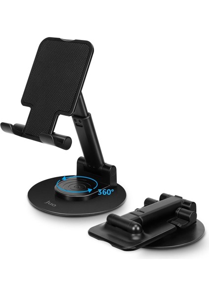 Juo Katlanabilir 360 Derece Dönen Masaüstü Telefon Standı Siyah
