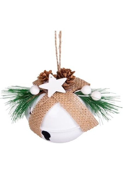 Yılbaşı Ağaç Süsü Çıngıraklı Yılbaşı Topu 3&apos;lü Set Beyaz 8x9 Cm. fiyatları