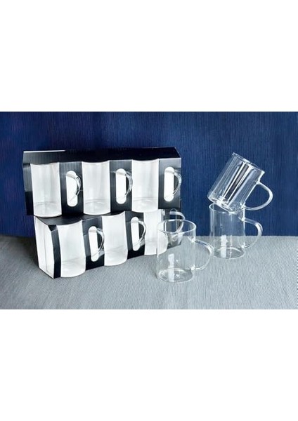 Cam 3&apos;lü Kupa Seti 200ML - Kulplu modelleri