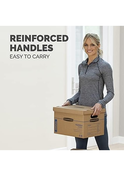 Box Smoothmove Klasik Küçük Taşıma Kutuları, 20&apos;li Paket, Montaj, Taşıma Kolları, 10" x 12" x 15" fiyatları