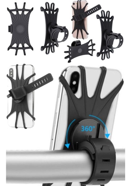 Motorsiklet Atv Bisiklet Gidon Esnek Telefon Tutucu Akrobat Ahtapot Model