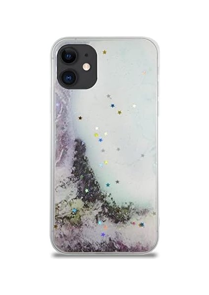 Iletişim 11 ile Uyumlu Kapak Mermer Desenli Pop Socketli Silikon Kılıf - Beyaz fiyatları