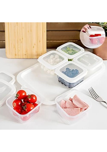 Tepsili 6lı Kahvaltılık Saklama Kabı Silikon Kapaklı Saklama Kabı Kapaklı Kahvaltılık Beyaz fiyatları