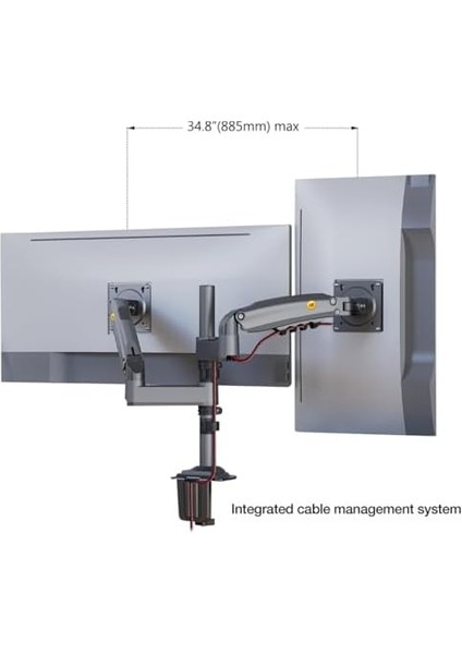 Bayou Nb H180 17-27" Çift Kol 2-9 kg Amortisörlü Monitör fiyatları