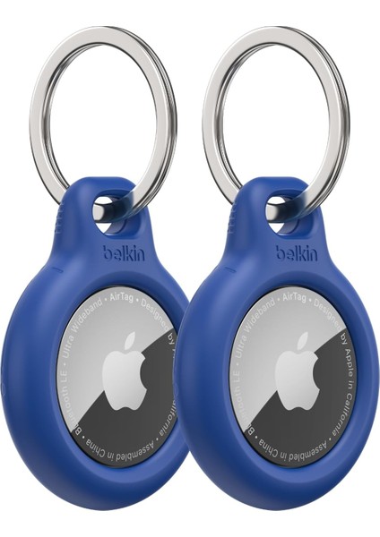 Anahtarlık Kılıfı (Air Tag Için Güvenli Tutucu Kılıf, Çizilmeye Karşı Korumalı Aksesuar), 2&apos;li Paket, Mavi
