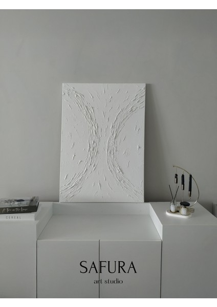 Dokulu Tablo – El Yapımı 3 Boyutlu Alçı Minimalist Doku, Modern Iskandinav Kabartmalı (Ayrım) fırsatları