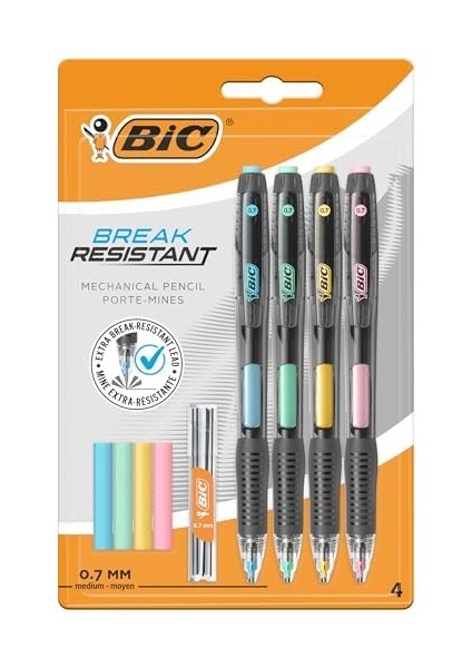 Break Resistance 0.7 Uçlu, 4&apos;lü Blister Versatil, 4 Adet Silgi, 6 Adet Yedek Uç,yandan Basmalı Sistem fiyatları