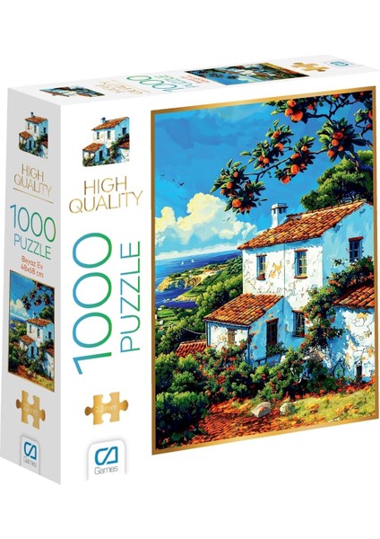 Games Beyaz Ev 1000 Parça 2,2mm Kalınlık 48X68CM Profesyonel Hobi Puzzle Yapboz Serisi