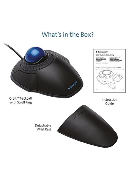 Trackball, Kablolu Ergonomik Trackball Fare, Kaydırma Halkalı, 40 mm Küre, Windows ve Macos ile Uyumlu, Sağ ve Sol Elini Kullananlar Için, Siyah/mavi, K72337EU fiyatları