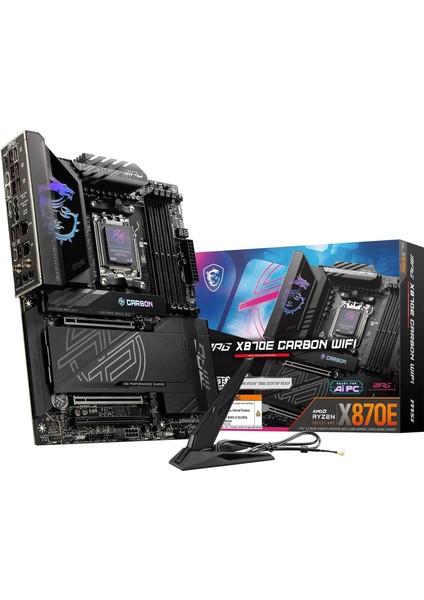Mpg X870E Carbon Wıfı Am5 Ddr5 8400MHZ(OC) Usb4 4x M.2 HDMI 5g Lan 2.5g Lan Wıfı 7 Rgb Atx