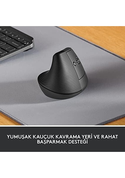 Lift Kablosuz Ergonomik Dikey Mouse, 57° Dikey Açı, 4000 Dpı, Sessiz, Küçük ve Orta Eller Için,, Logi Bolt USB Alıcı, 24 Ay Pil Ömrü, Siyah fiyatları
