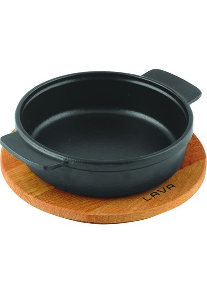 Pişirme Kabı, Lv Eco Gv 14 K4, Yuvarlak Güveç, Ahşap Altlık, Çap 14 Cm, Dökme Demir, Siyah