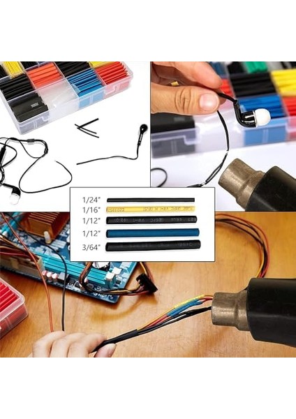 164 Adet Shrink Makaron Seti, Isı ile Daralan Kablo Koruma Seti, Çeşitli Boyutlarda, Elektrik ve Elektronik Tamirler Için Ideal, Dayanıklı Yalıtım fiyatları