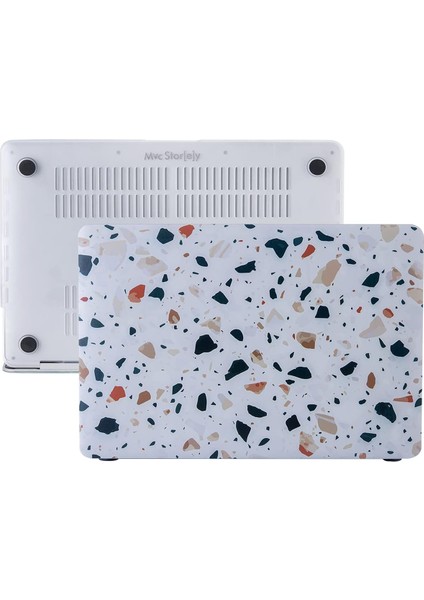 Air M1 Kılıf 13 Inç Uyumlu Sert Kapak Koruyucu Mermer Desenli Touchıd M1 Air A2337 A2179 A1932 Gri