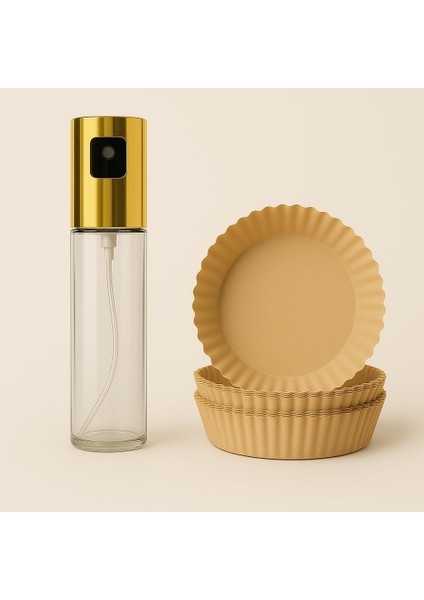 Store Airfryer Kullanıcıları Için Set – Yağ Püskürtücü Şişe + 50&apos;li Pişirme Kağıdı – Sağlıklı Pişirme Için Uygun