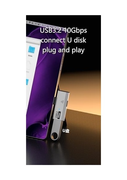 Type C To 2 Usb3.2 100W 10GBPS Veri Aktarımı Kulaklık Müzik Dinleme Dönüştürücü Çevirici Otgcc fiyatları