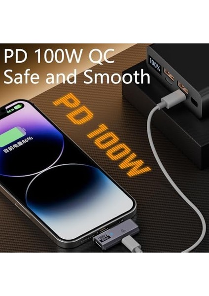 Type C To 2 Usb3.2 100W 10GBPS Veri Aktarımı Kulaklık Müzik Dinleme Dönüştürücü Çevirici Otgcc modelleri