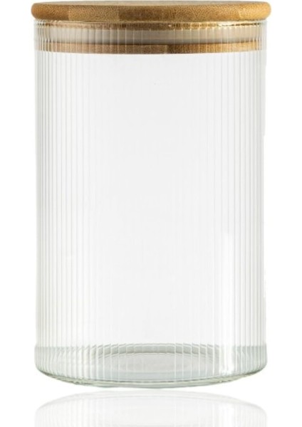 ml Çizgili Kavanoz - Yuvarlak Ahşap Kapaklı Hava Geçirmez, Tatlı,, Gıda Saklama Kabı, Kokusuz Dayanıklı Cam Saklama Kabı, Kavanoz