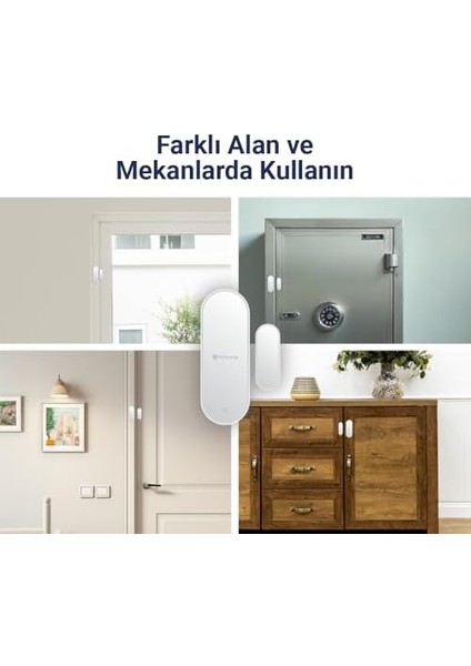 Akıllı Wi-Fi Manyetik Kontak, Kapı ve Pencere Sensörü, Fiziksel Müdahaleye Karşı Sabotaj Uyarısı, Uygulama ile Uzaktan Kontrol modelleri