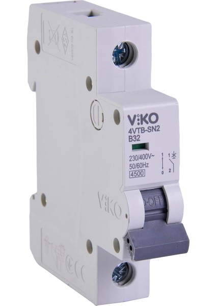4VTB-1B32 Otomatik Sigorta 4,5ka B Tipi 1 Kutup 32A