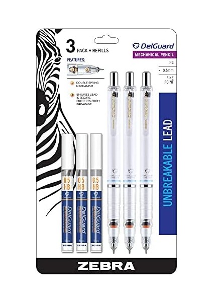 Pen Delguard Mechanical Pencil, Point, 0.5mm, Barrel, Lead,, 3-Pack fiyatları