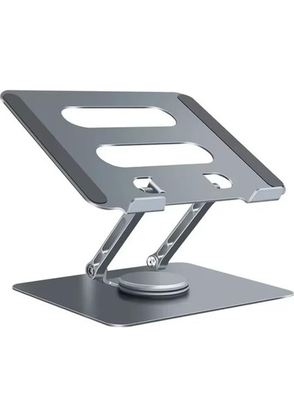 360 Derece Sonsuz Pozisyonda Dönebilen Katlanabilir Metal Alaşımlı Yükseklik ve Açı Ayarlı Kaydırmaz Tablet ve Laptop (Tablet N03)