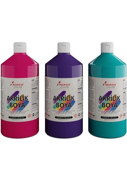 Rose Mor, Fuşya, Turkuaz Akrilik 3&apos;lü Set 3X1000 gr fiyatları