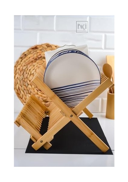 Kitchen Serisi Bambu Katlanabilir Tabaklık - Bulaşıklık 47X32 cm modelleri