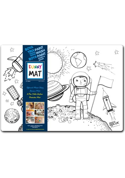 Çocuk Mat 4 Lü Set 1 (Dinozorlar Çağı, Uzay, Iş Makineleri Taşıtlar)