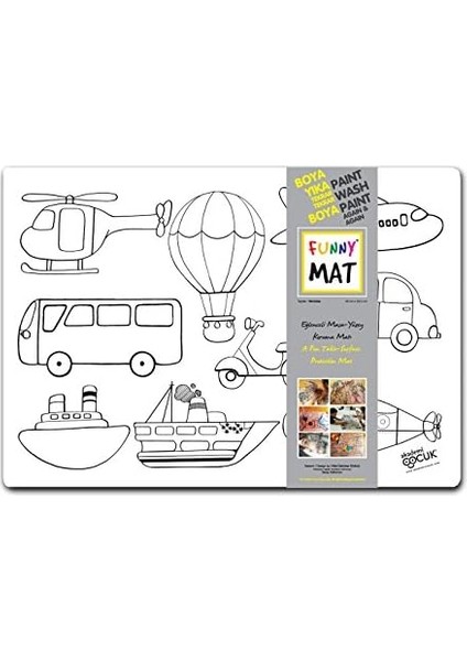 Çocuk Mat 4 Lü Set 1 (Dinozorlar Çağı, Uzay, Iş Makineleri Taşıtlar) modelleri